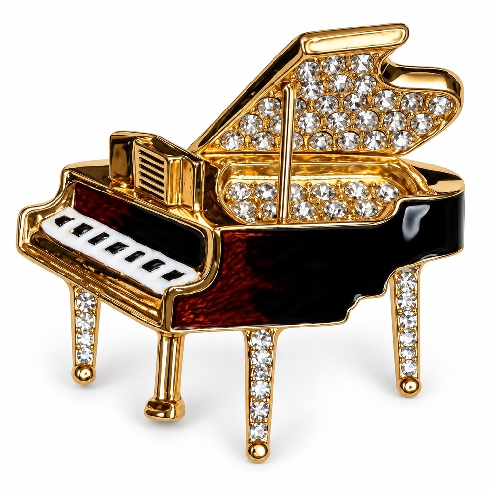 Napier Gold Tone Grand Piano Brooch